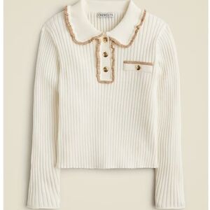New! J.Crew crewcuts girls ruffle polo gold trim top size 8-9